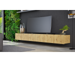 Fernsehschrank 150 cm, gefräste Fronten, Eiche Artisan, KOLDER