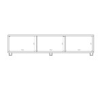 TV Schrank 150 cm, gefräste Fronten, cashmere, KOLDER