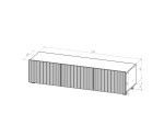 TV Schrank 150 cm, gefräste Fronten, cashmere, KOLDER