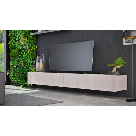 TV Schrank 150 cm, gefräste Fronten, cashmere, KOLDER