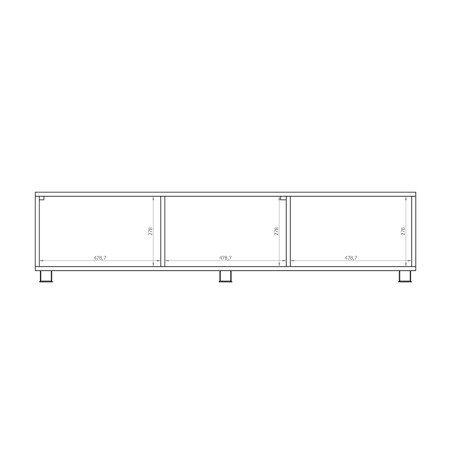 Lowboard TV 150 cm, gefräste Fronten, TV Schrank schwarz, KOLDER