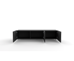 Lowboard TV 150 cm, gefräste Fronten, TV Schrank schwarz, KOLDER