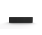 Lowboard TV 150 cm, gefräste Fronten, TV Schrank schwarz, KOLDER