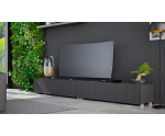 Lowboard TV 150 cm, gefräste Fronten, TV Schrank schwarz, KOLDER