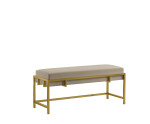 Polsterbank Breite 100 cm, Metallgestell golden, Stoff Royal Velvet beige, HOLLY