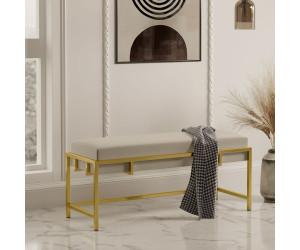 HOLLY Polsterbank Breite 100 cm, Metallgestell golden, Stoff Royal Velvet beige