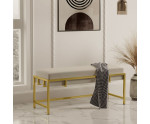 Polsterbank Breite 100 cm, Metallgestell golden, Stoff Royal Velvet beige, HOLLY