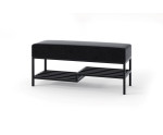 Polsterbank Breite 100 cm mit Schuhregal, Metallgestell schwarz, HOLLY