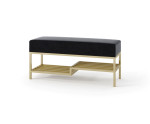 Polsterbank Breite 100 cm mit Schuhregal, Metallgestell golden, HOLLY