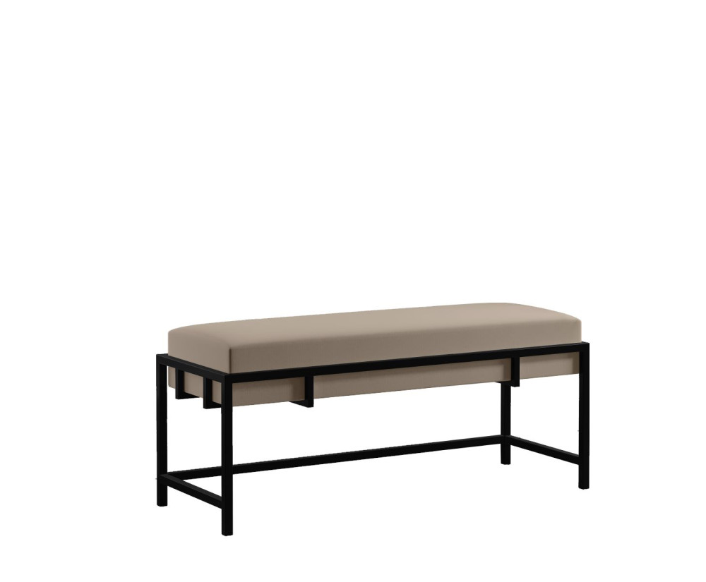 HOLLY Polsterbank Breite 80 cm, Metallgestell schwarz, Stoff Royal Velvet beige