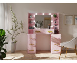 Schminktisch mit LED-Beleuchtung und Spiegel, Kosmetiktisch Glamour, MARSHMALLOW - pastellrosa, MILLA
