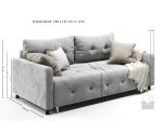 Schlafcouch, Couch ausziehbar, 3-Sitzer-Sofa mit Schlaffunktion und Bettkasten, silberne Füße, Farbvarianten, MOLI Schlafcouch, Couch ausziehbar, 3-Sitzer-Sofa mit Schlaffunktion und Bettkasten, silberne Füße, Farbvarianten, MOLI