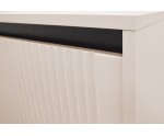 Niedrige Kommode 102 cm, zweitürig, schwarze Metallfüße, Lamellen-Fronten, sandbeige, ASTIR