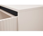 TV-Board, TV-Schrank 178 cm, mit 3 Schubladen, schwarze Metallfüße, Lamellen-Fronten, sandbeige, ASTIR