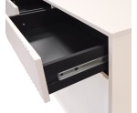 TV-Board, TV-Schrank 178 cm, mit 3 Schubladen, schwarze Metallfüße, Lamellen-Fronten, sandbeige, ASTIR