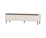 TV-Board, TV-Schrank 178 cm, mit 3 Schubladen, schwarze Metallfüße, Lamellen-Fronten, sandbeige, ASTIR