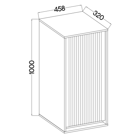 ASTIR Hängeschrank, Lamellen-Fronten, Eiche Evoke
