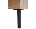 Kommode 148 cm, dreitürig, mit Schubladen, schwarze Metallfüße, Lamellen-Fronten, Eiche Evoke, ASTIR