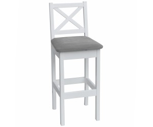 Weißer Barhocker, skandinavischer Barstuhl, gepolsterte Sitzfläche, MOOD HX