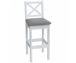 Weißer Barhocker, skandinavischer Barstuhl, gepolsterte Sitzfläche, MOOD HX