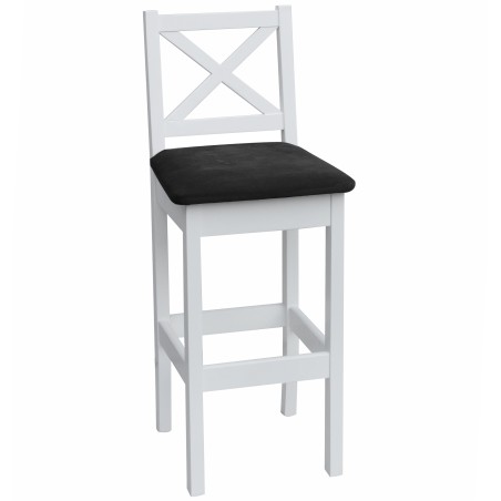 Weißer Barhocker, skandinavischer Barstuhl, gepolsterte Sitzfläche, MOOD HX