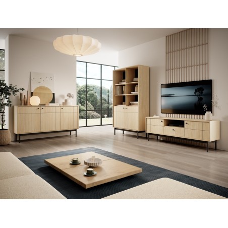 PAXOS Stilvolles Möbelset für Wohnzimmer, Eiche Linea