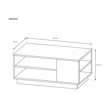 Couchtisch, Kaffeetisch, weiß + Grandson Eiche, ARKOS I