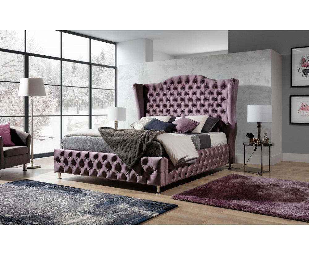 Polsterbett Doppelbett, Ehebett im Barockstil, Ziersteppung CHESTERFIELD, LORD