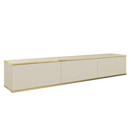 LIDO RTV-Schrank, TV-Board, Fernsehtisch Breite 175 cm, Hängeschrank, GLATTE Fronten, goldene Einsätze, Farbvarianten
