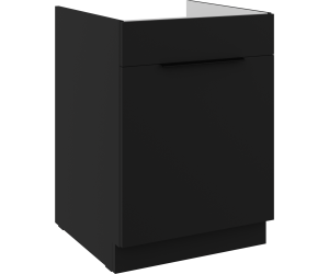 NORIS 60 ZL 1S BB Spülenunterschrank mit einer Schublade PREMIUM BOX, schwarz matt / schwarz matt