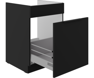 NORIS 60 ZL 1S BB Spülenunterschrank mit einer Schublade PREMIUM BOX, schwarz matt / schwarz matt