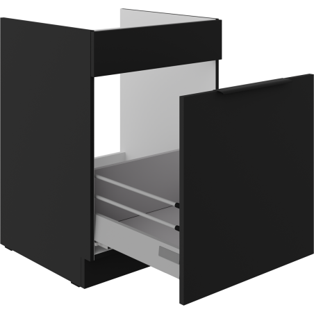 NORIS 60 ZL 1S BB Spülenunterschrank mit einer Schublade PREMIUM BOX, schwarz matt / schwarz matt
