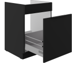 NORIS 60 ZL 1S BB Spülenunterschrank mit einer Schublade PREMIUM BOX, schwarz matt / schwarz matt