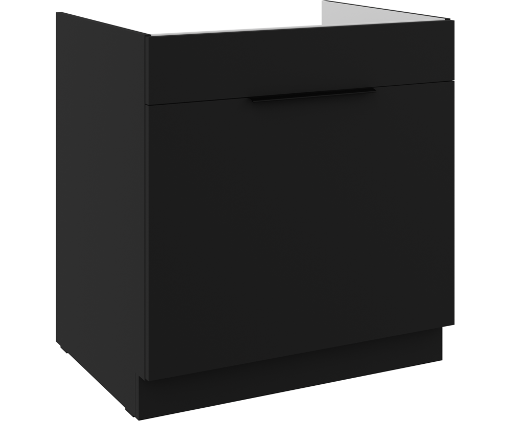 NORIS 80 ZL 1S BB Spülenunterschrank mit einer Schublade PREMIUM BOX, schwarz matt / schwarz matt