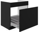 NORIS 80 ZL 1S BB Spülenunterschrank mit einer Schublade PREMIUM BOX, schwarz matt / schwarz matt