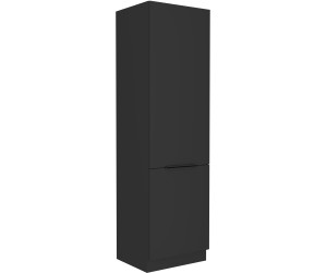 NORIS 60 DK-210 2F Küchenhochschrank, Hochschrank schwarz matt / schwarz matt