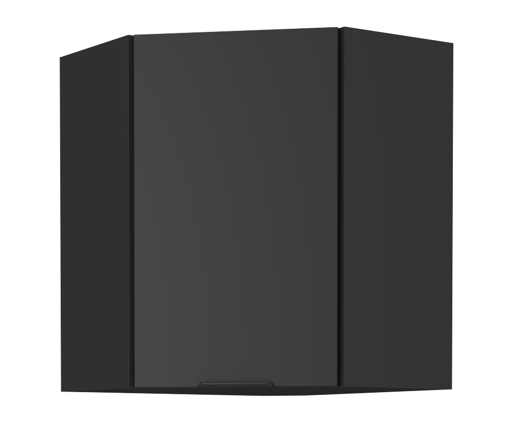 NORIS 60x60 GN-72 1F Küchenhängeschrank, Eckschrank (45°) schwarz matt / schwarz matt