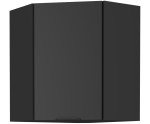 NORIS 60x60 GN-72 1F Küchenhängeschrank, Eckschrank (45°) schwarz matt / schwarz matt