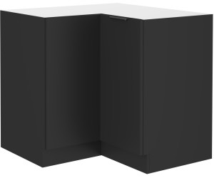 NORIS 90x90 DN 2F BB Küchenunterschrank, Eckschrank, schwarz matt / schwarz matt