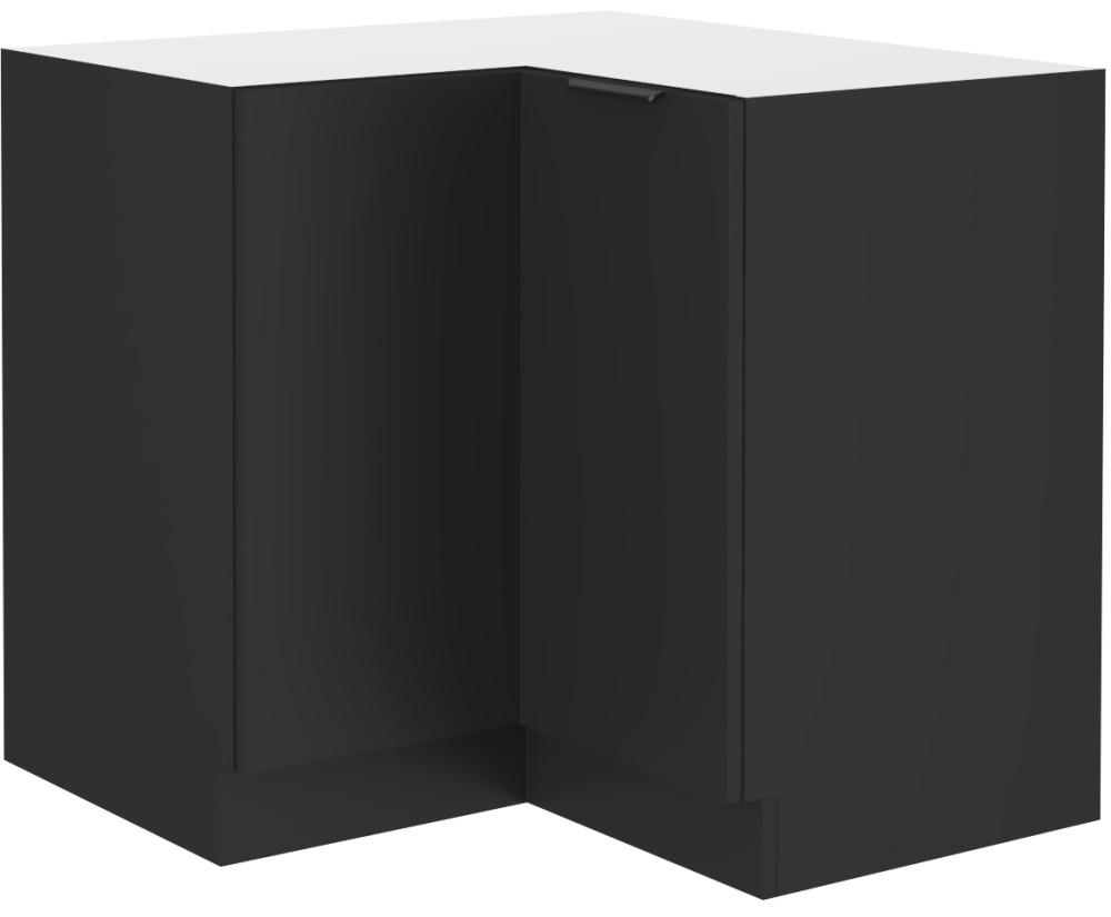NORIS 90x90 DN 2F BB Küchenunterschrank, Eckschrank, schwarz matt / schwarz matt