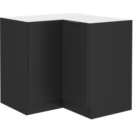 NORIS 90x90 DN 2F BB Küchenunterschrank, Eckschrank, schwarz matt / schwarz matt