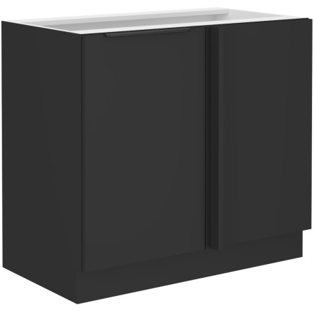 NORIS 105 ND 1F BB Küchenunterschrank, schwarz matt / schwarz matt