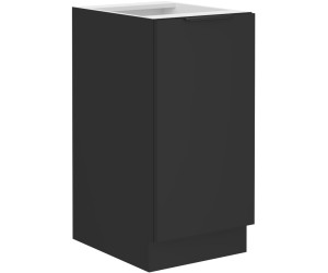 NORIS 40 D 1F BB Küchenunterschrank, schwarz matt / schwarz matt