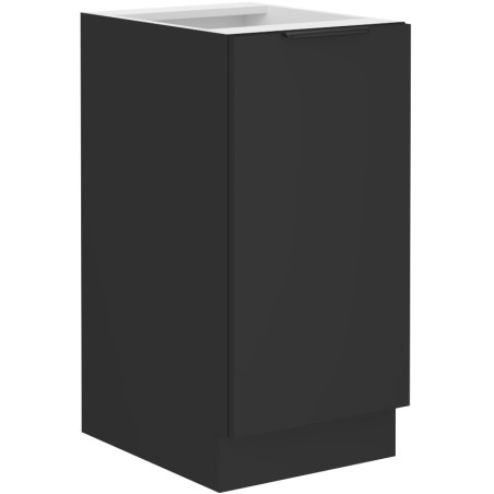 NORIS 40 D 1F BB Küchenunterschrank, schwarz matt / schwarz matt