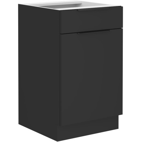 NORIS 50 D 1F1S BB Küchenunterschrank, schwarz matt / schwarz matt