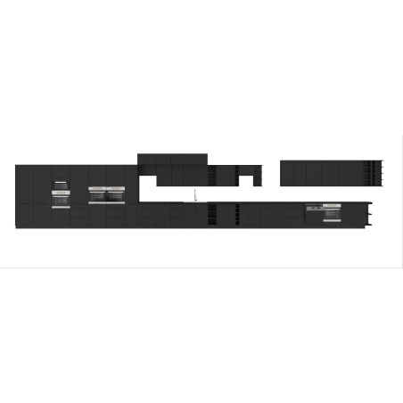 NORIS 60 D GAZ BB Unterschrank für Backofen, Ofenschrank schwarz matt / schwarz matt