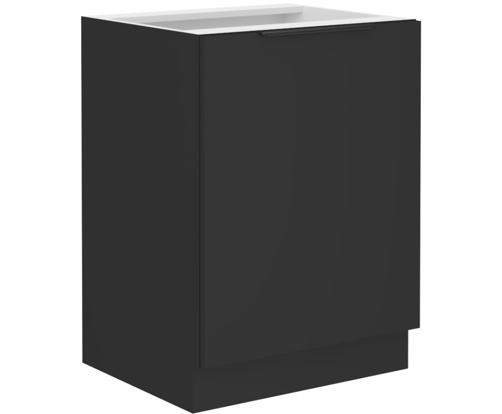 NORIS 60 D 1F BB Küchenunterschrank, schwarz matt / schwarz matt