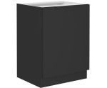NORIS 60 D 1F BB Küchenunterschrank, schwarz matt / schwarz matt