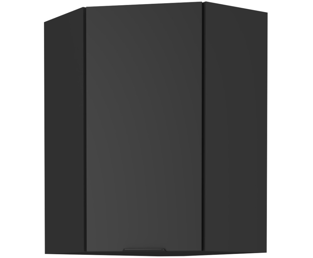 NORIS 60x60 GN-90 1F Küchenhängeschrank, Eckschrank (45°) schwarz matt / schwarz matt