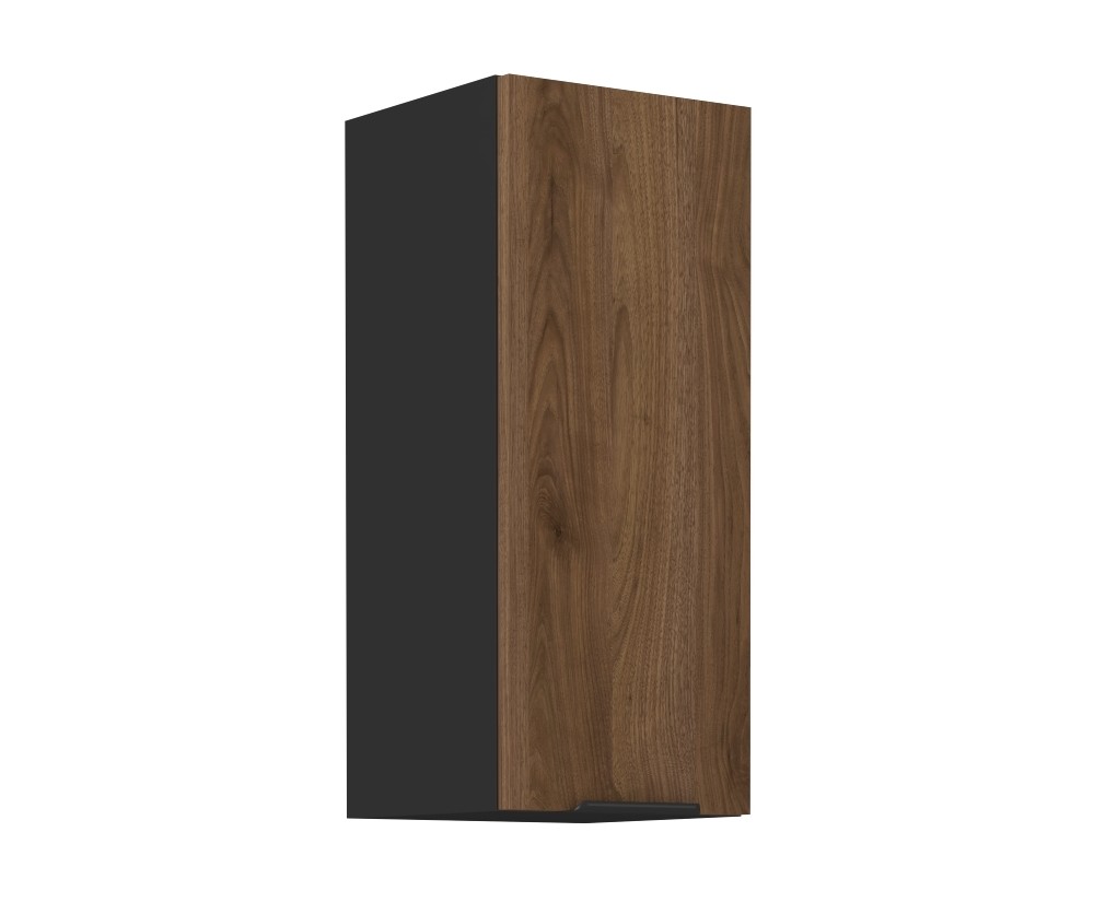 VELO 30 G-72 1F Küchenhängeschrank, schwarz matt / Nussbaum Okapi